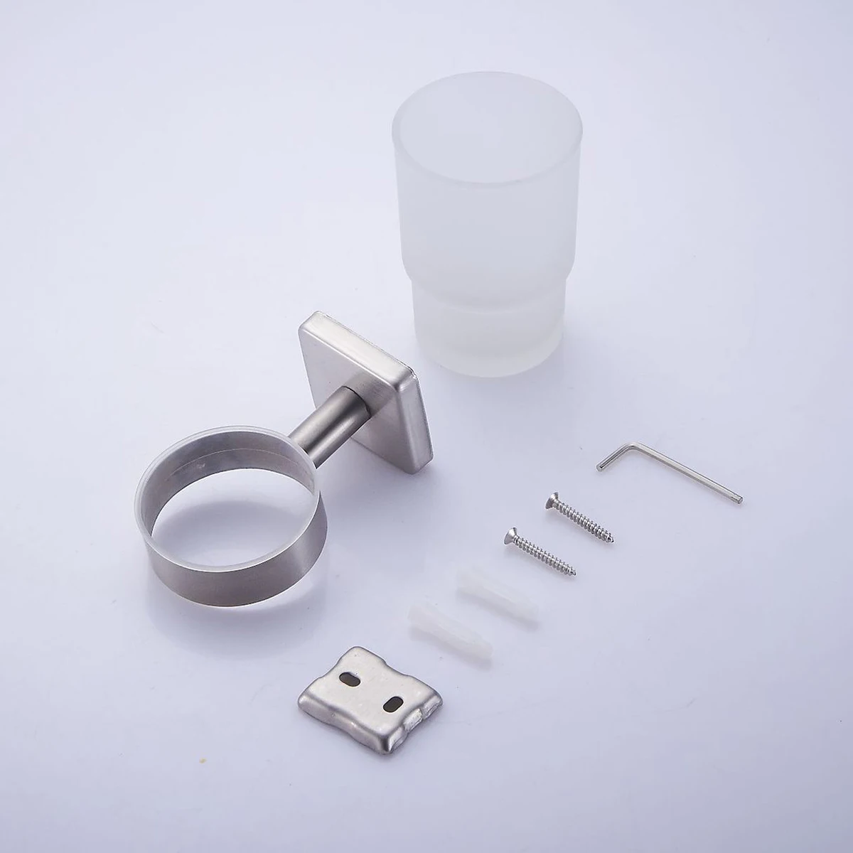 Stainless Steel Toothbrush Toothpaste Holder with Cup Wall Mounted Toothpaste Dispenser Bathroom Accessories Set