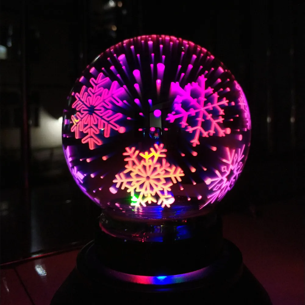 3D красочный Гальванизированный стеклянный Ночной светильник, домашний декор, настольная лампа, USB/AA батарея, пластиковая основа, окружающий светильник