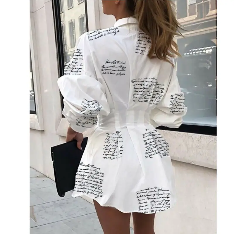 Women V-Neck Long Sleeve Blouse Casual Loose Mini Dress Shirts Blouse Top Lady Clothing Autumn Brief Long Sleeve Button Down Women V-Neck Long Sleeve Blouse Casual Loose Mini Dress Shirts Blouse Top Lady Clothing Autumn Brief Long Sleeve Button Down