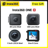 Insta360-ONE R 스포츠 액션 카메라 렌즈 모드, 4K 와이드 앵글 360 파노라마 듀얼 렌 라이카 1 인치 와이드 앵글