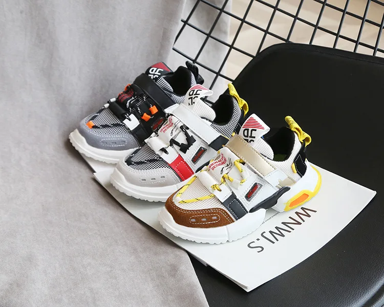 Осенняя детская спортивная обувь для детей, Повседневная лоскутный кроссовок для мальчиков, Модные осенние студенческие ботинки с граффити для девочек Chaussure Enfant