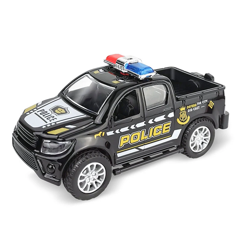 

1:43 Scale Police Pick Up Truck Model Simulation Pull Back Car Alloy Diecast Vehicle Collection Gift Toy For Children Boy S1034