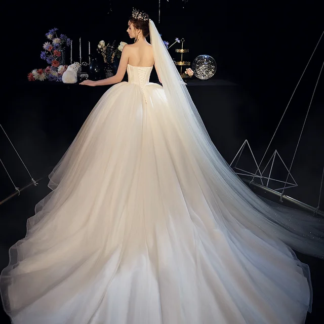 HLF19 New White Wedding Dress Special Sweetheart Lace Up Bridal Gowns Beading Vestido De Noiva Boho Vestido De Novia Bohemio 2