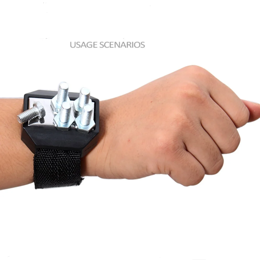 Poliéster Pulseira Magnética com Ímãs Fortes Bolsa Portátil Bolsa de Ferramentas Eletricista Parafusos Broca Titular Repair Tool Belt 283 mm l