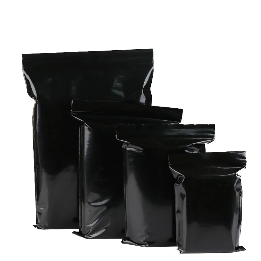 3 X 3 Inch Black Reclosable Resealable Zipper Bags 100 