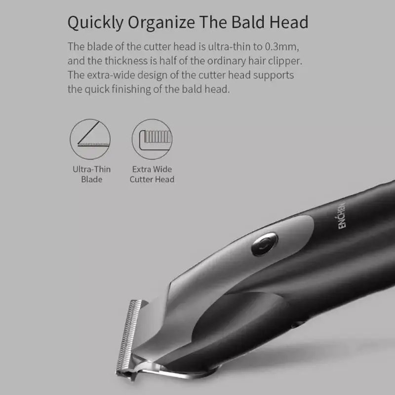  Xiaomi Enchen Electric Hair Clipper Mijia USB Charging Hair Trimmer Clipper Low Noise Beard Trimmer