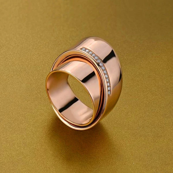 Cute Female Geometric Finger Ring Vintage Rose Gold Color Wedding Ring Promise Love Engagement Rings For Women