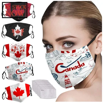 

5pcs Adults Maple Leafs Printed Reusable Washable Breathable Face Mask Mascarilla Reutilizable Masques Lavable Mondkapjes