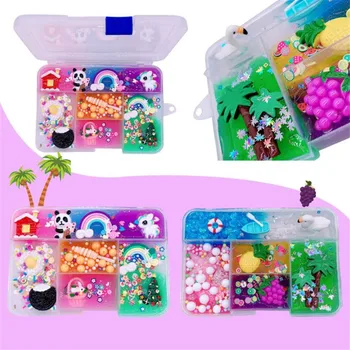 

Colorful Mixing Unicorn slime DIY Rainbow Slime Squishy Antistress Kids Cotton Slime Toy For Candy Plasticine Toy Christmas Gift