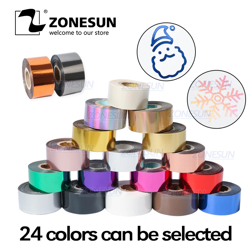 

ZONESUN 3CM Rolls Gold Silver Hot Foil Stamping Paper Craft Paper Imitation Copper Foil Paper For Heat Press Transfer Machine