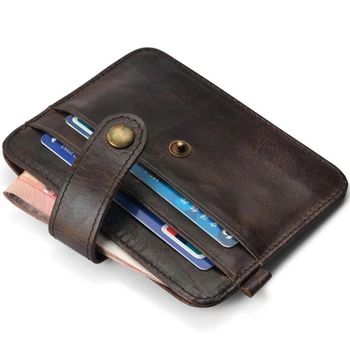 

New Vintage Slim Credit Card Holder Mini Wallet ID Case Purse Bag Leather Coin Purse Multi-card Position Card Holder 815