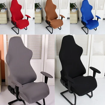 

Swivel Armchair Cover Internet Cafe Office Seat Slipcover with Armrest Cover