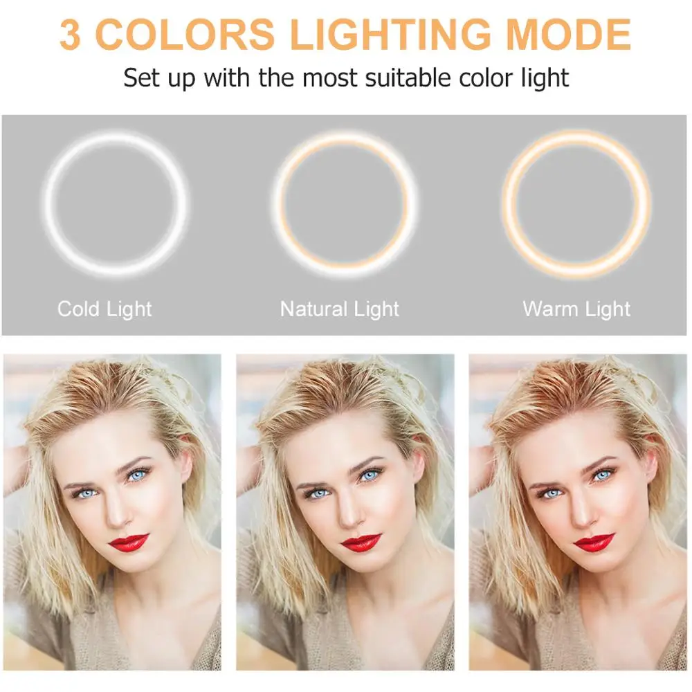  Foleto 10inch Ring Light USB Led Selfie Phone Video Camera Light for Photography Studio Makeup Lamp - 4000049105226