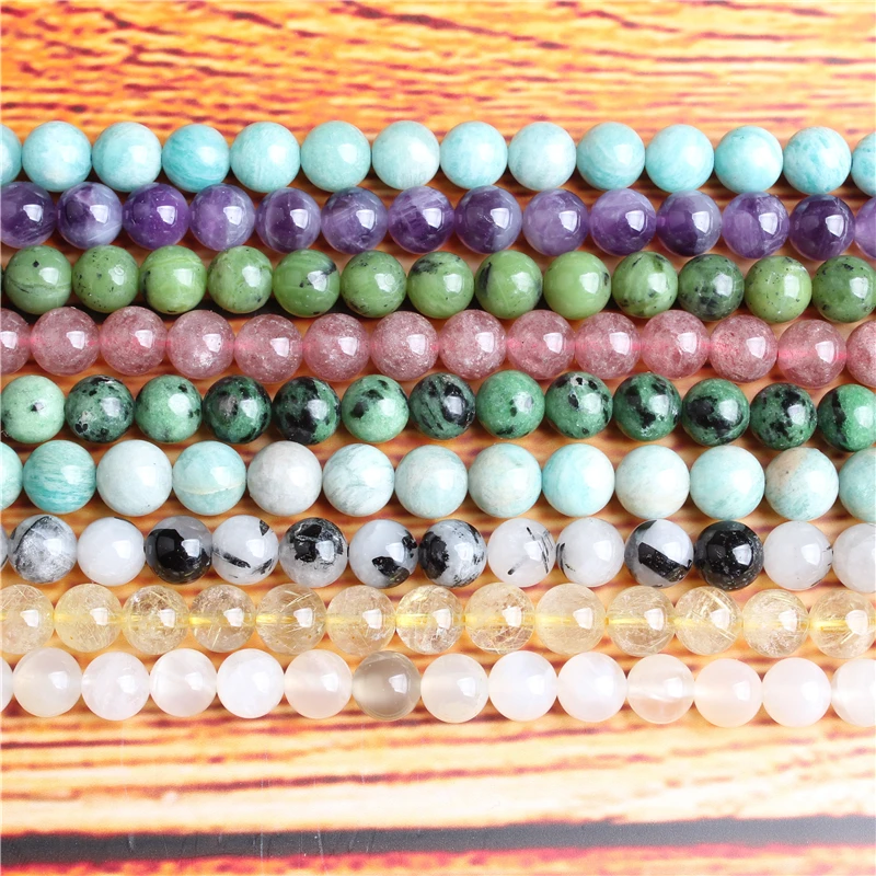 

Natural jewelry 4 / 6 / 8 / 10 / 12mm red green Treasure loose beads series suitable for DIY bracelet necklace accessories