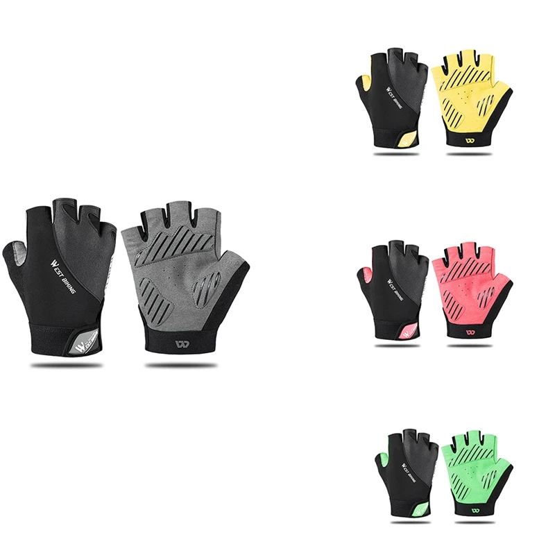 WEST BIKING Bicycle Half Finger Sports Gloves for Men Pad Breathable MTB Road | Спорт и развлечения