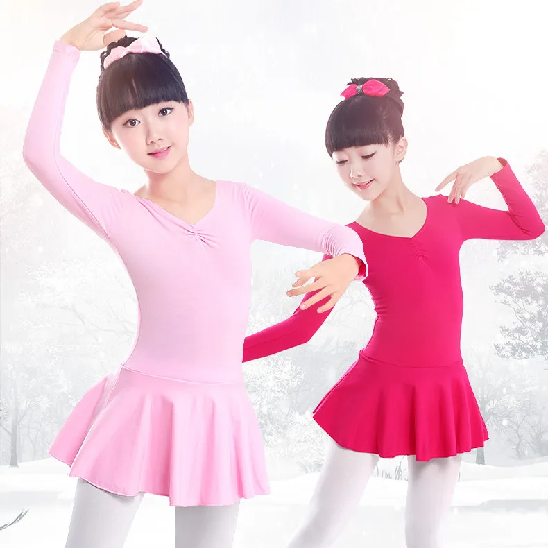 Girls Ballet Tutu Leotard Long Sleeve Kid Children Ballet O neck Tutu Dress Dance Dress For Girl Ballerina