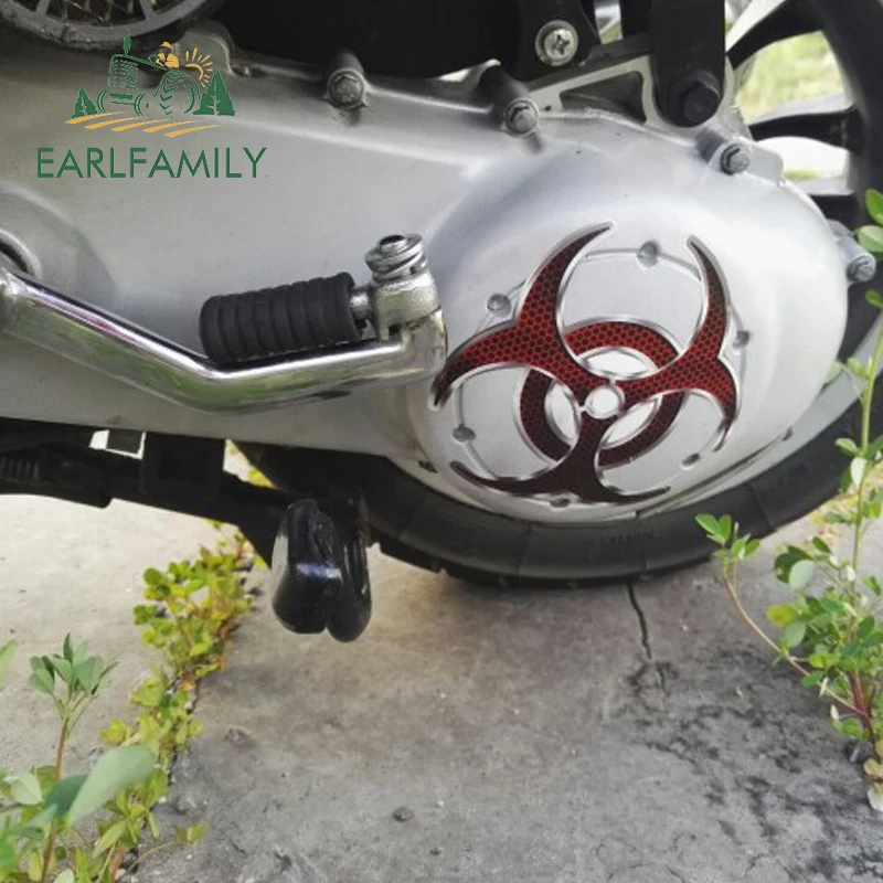 EARLFAMILY 12 см x 12 см Biohazard красная Шестигранная Наклейка Виниловая наклейка на бампер для автомобиля, грузовика, окна, зомби, наклейка на стену s, автомобильные чехлы