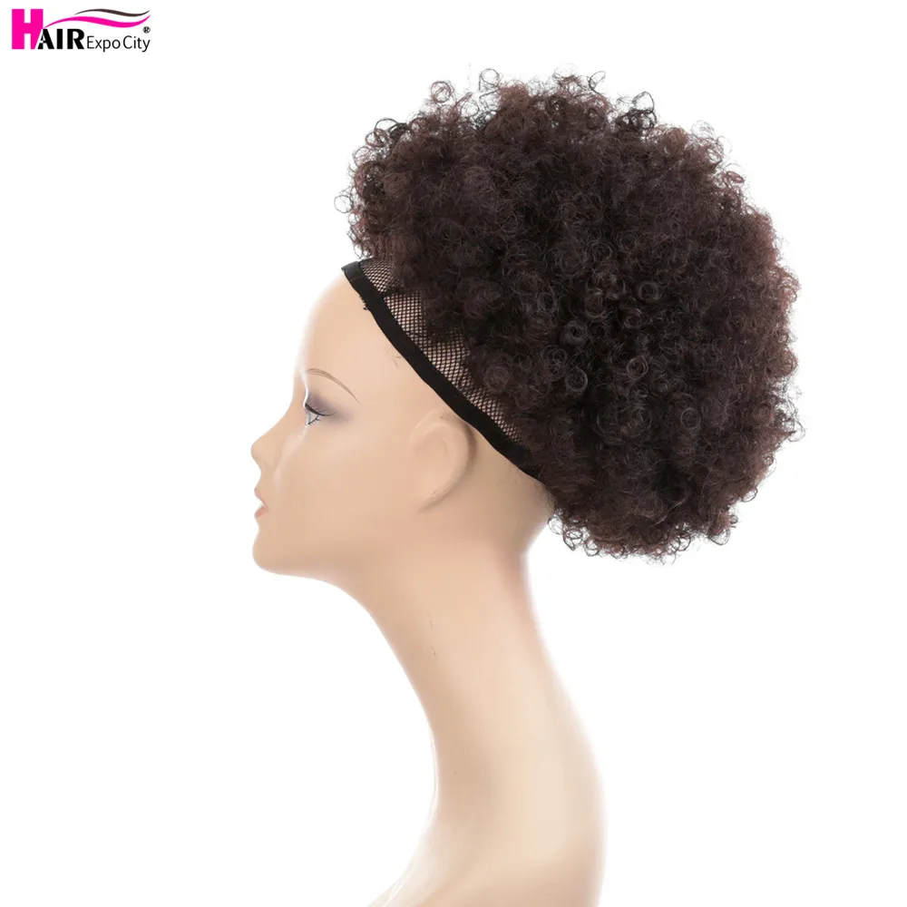 Drawstring Ponytail Hair-Pieces Afro-Puff Bun Chignon Short Updo-Clip Synthetic-Hair