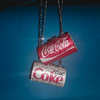 

Women's Bag 2020 Diamond Dinner Bag Personality Creative Cans Chain Messenger Mini Bag High Quality Luxury Fashion Shoulder Bags