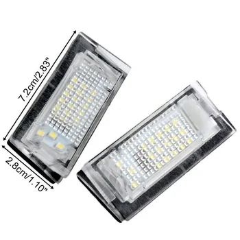 

White Number License Plate Light Plastic Accessories Replacement 1Pair Car Vehicle Error Free 18LED Lamp
