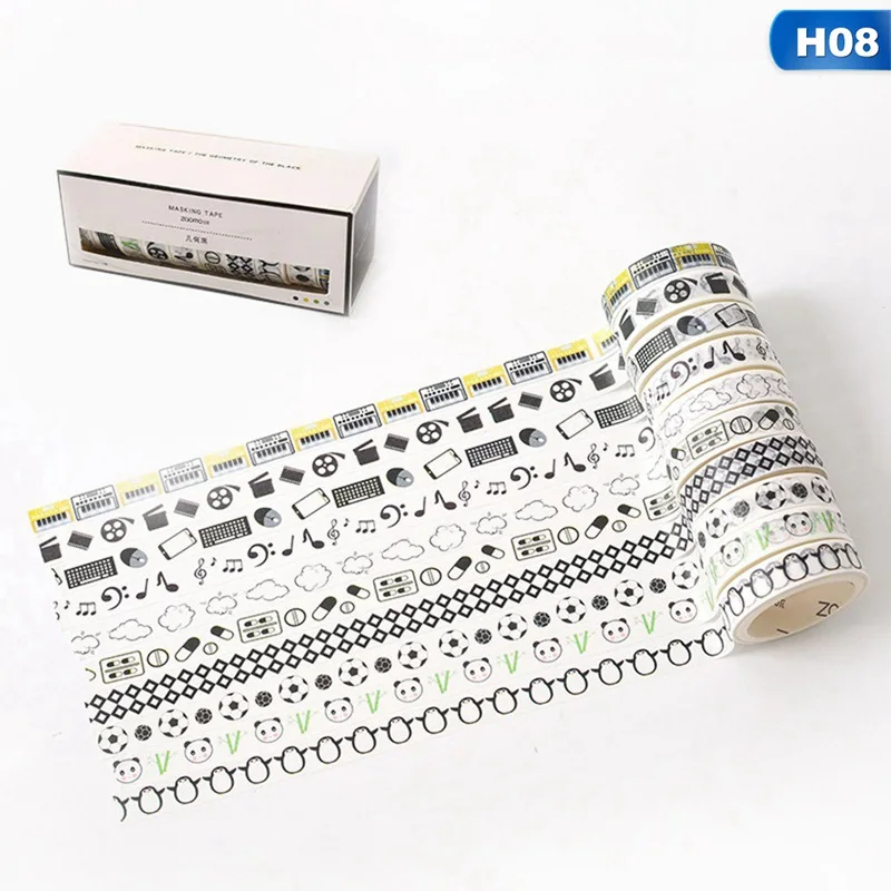 10Pcs/Set Cute Journal Washi Tape Set Kawaii Masking Tapes For Kids DIY Decorative Diary Scrapbooking Photo Ablums