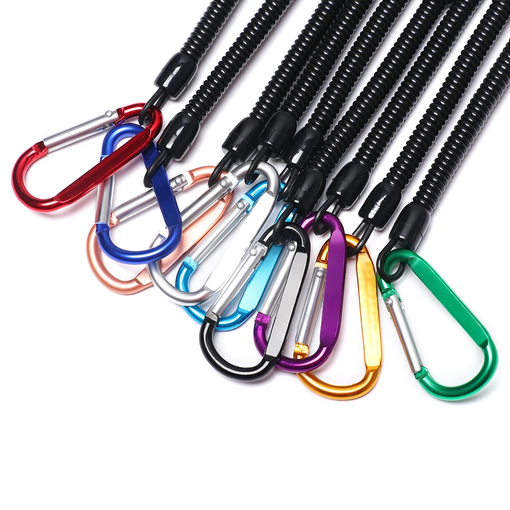 Keychain Carabiner Anti-lost Phone Fishing Lanyards Camping Security Gear Plastic Retractable Tether Outdoor Hiking keychain carabiner,whistle keychain,tactical keychain,keychain tool,keychain charm
