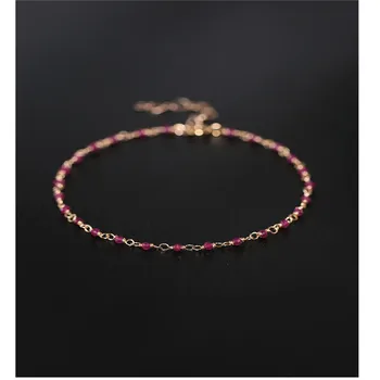 

DMBS029 Gypsophila ruby handmade bracelet female genuine 14K gold Injection bracelet custom
