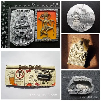 

Berlin Greece Denmark Kronborg Fridge Magnet Souvenir Cambodian Fairy Relief Solid Resin Refrigerator Stickers Decor Gift Idea