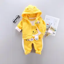 Осенне-зимняя одежда для кошек с длинными рукавами для маленьких мальчиков и девочек, комплект из 3 предметов