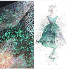 Креативный посыпанный золотой Русалочка маленькие осколки лазерные блестки Модная красочная, светоотражающая ткань креативная лазерная ткань для одежды