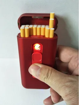 

USB Lighter cigarette case for 20 cigarettes pack for 100mm long 5mm diameter cigarettes