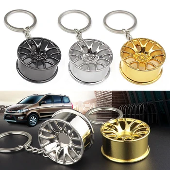 

Auto Turbo Hub Keychain Wheel Rim Car Keyring Luxury Zinc Alloy Key Fob Wheel Tire Styling Car Key Chain Keyring Car Key Holder