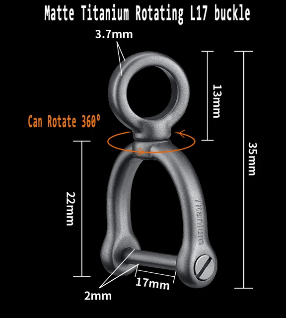 Titanium Men Women Car Keychain Rotatable Buckle Luxury Key Chain Ultra Lightweight EDC Key Ring Holder Upscal Gift for Men Titanium-X17M