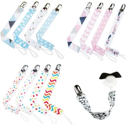 Attache sucette pour bébé, 4 pièces, attache sucette avec chaîne et ruban, anneau de dentition factice, laisse, porte mamelon 