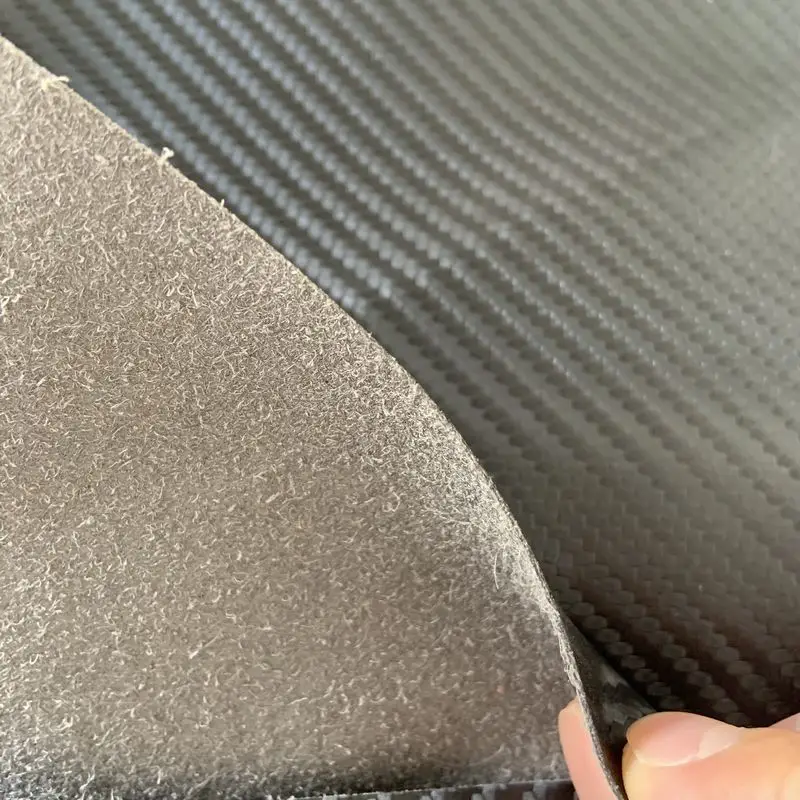 High Quality Tensile Synthetic Microfiber Carbon Fibre Woven Pattern Pu Leather Materials