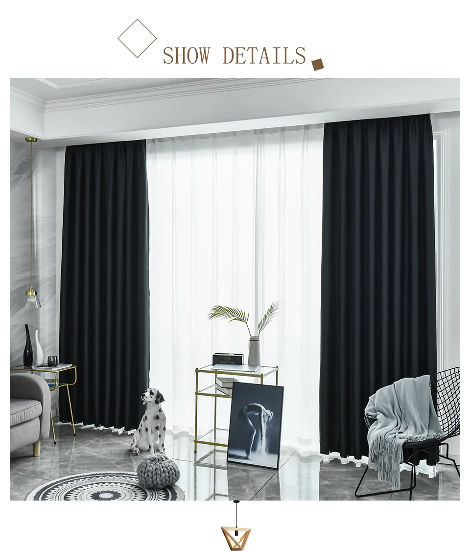 Thick Blackout Windows Curtains For Living Room Ready Made Night Bedroom Curtains And Drapes Home Cortina Geometric Curtains