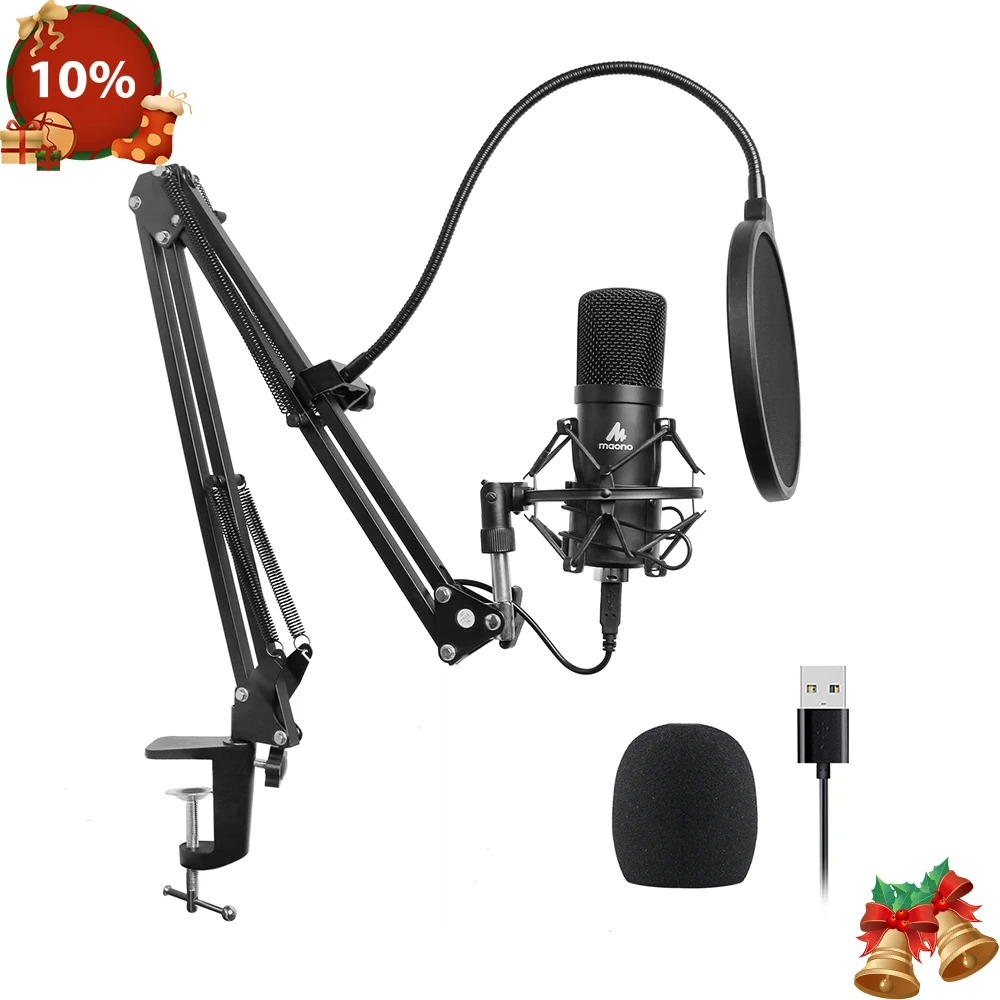  MAONO AU-A04 USB Microphone Kit 192KHZ/24BIT Professional Podcast Condenser Mic for PC Karaoke Yout