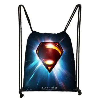 

Custom Superman Logo Drawstring Bag Cute Daypack Kids Satchel Casual Backpack Teenager Storage Bag Women Men 32x38cm*200616-3