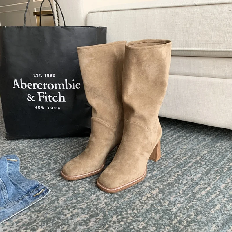 New 2020 Autumn Winter Women's Ankle Boots Sexy High Heels Shoes Black Apricot Woman Dress Party Casual Short Boots Office Shoes