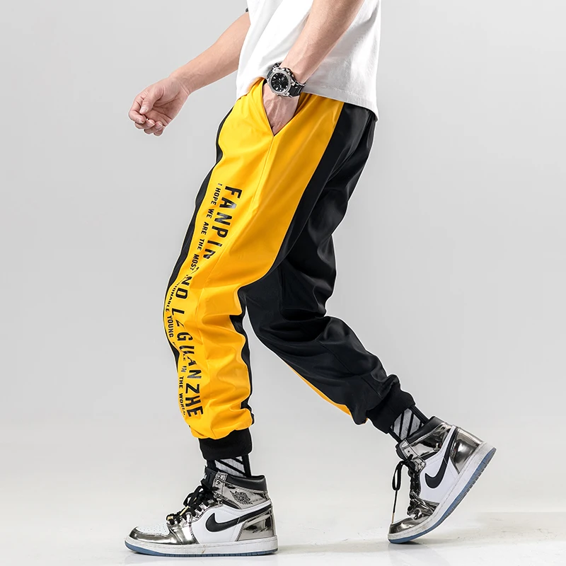 LAPPSTER мужские Боковые Полосатые джоггеры мужские s японские уличные Лоскутные Спортивные брюки мужские хип-хоп спортивные брюки желтые брюки