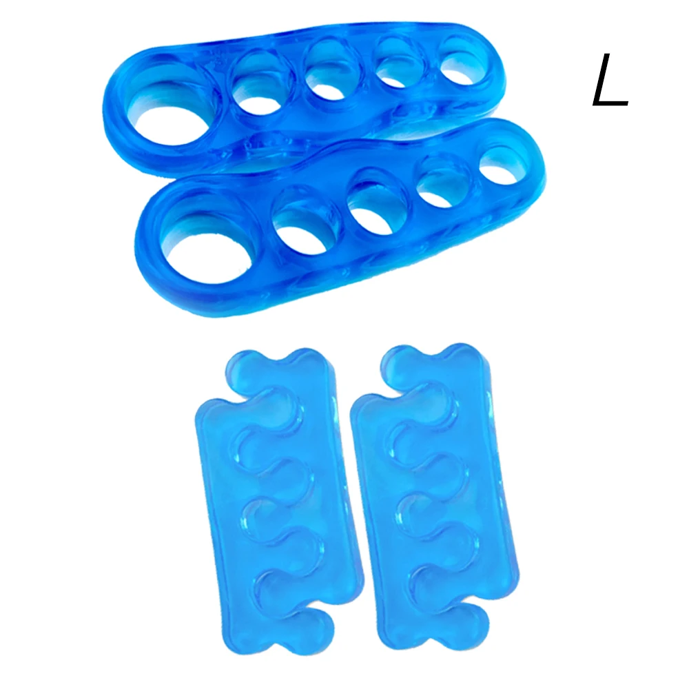 blue L 1 Set Toe Separator and Stretchers Silicone Yoga Foot Bunion Corrector Spreade Foot and Hands Care Tool#452 - Цвет: blue L