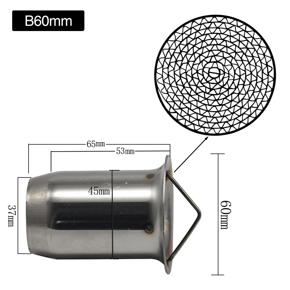ZSDTRP мотоцикл из нержавеющей стали катализатор выхлопной дБ глушитель для 51 мм/60 мм мотоцикл глушитель - Цвет: 60mm Type B