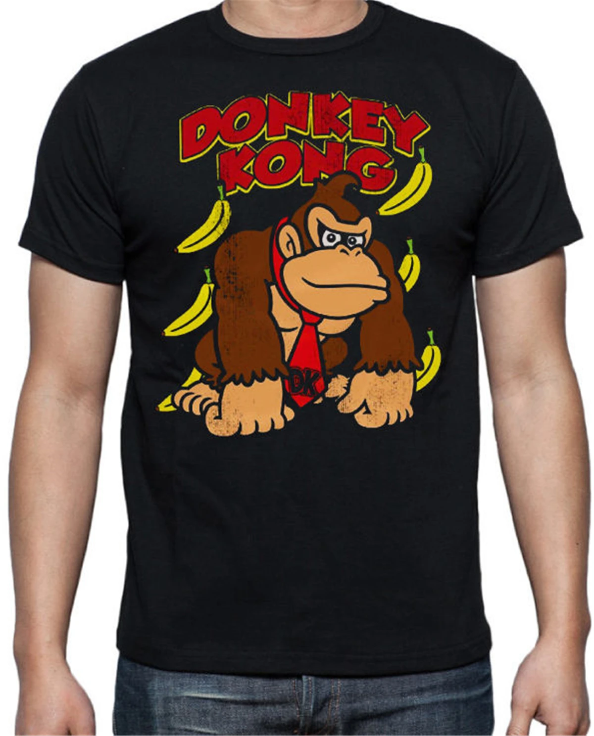 Donkey Kong Bananas забавная Ретро Классическая аркадная игра черная футболка дышащие