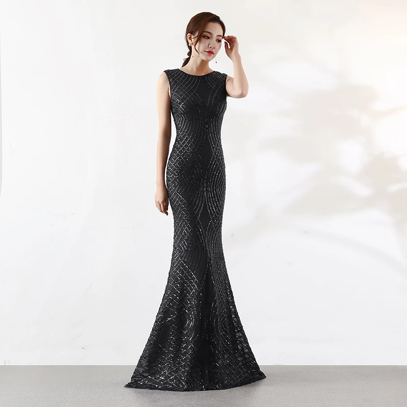 Gold Sequins Mermaid Evening Dress Robe De Soiree Grand Taille Longue Party Dresses Gowns Vestidos De Noche Largos Talla Gtande