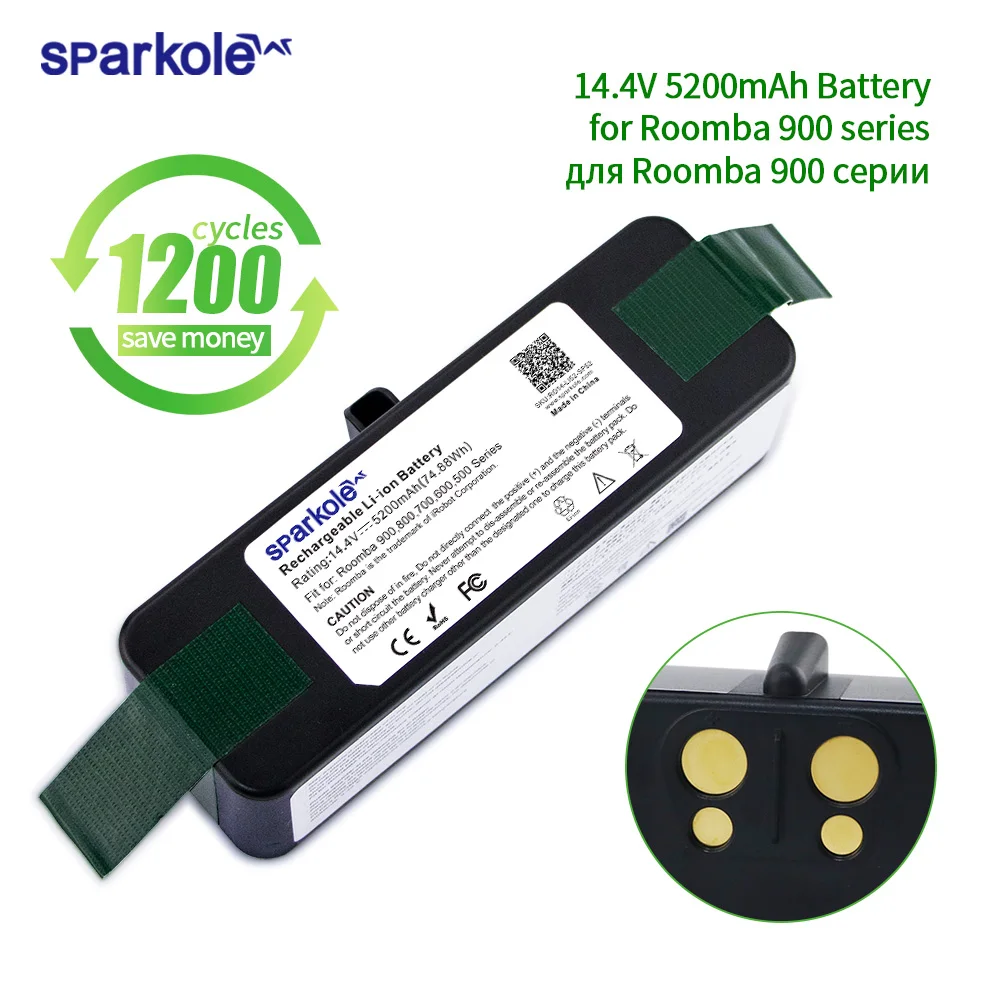 Литий ионный аккумулятор Sparkole 14 4 Ач 900 в для пылесоса irobot roomba серии 800 700 600 500 980 960 890