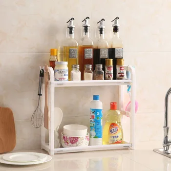 

Double-Layer Plastic Storage Rack Kitchen Small Rack Desktop Storage Rack Bathroom Washstand Finishing Rack