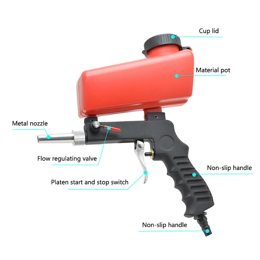 Маленькая пескоструйная машина портативная гравитационная пневматическая абразивная шлифовальная бластер с наконечником бластера ручной Пескоструйный распылитель