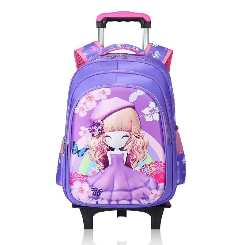 Водонепроницаемый рюкзак на колесиках для мальчиков и девочек, детская школьная сумка, дорожная сумка на колесах, багажный рюкзак, Детский рюкзак на колесиках, школьные сумки - Цвет: 2 wheels4