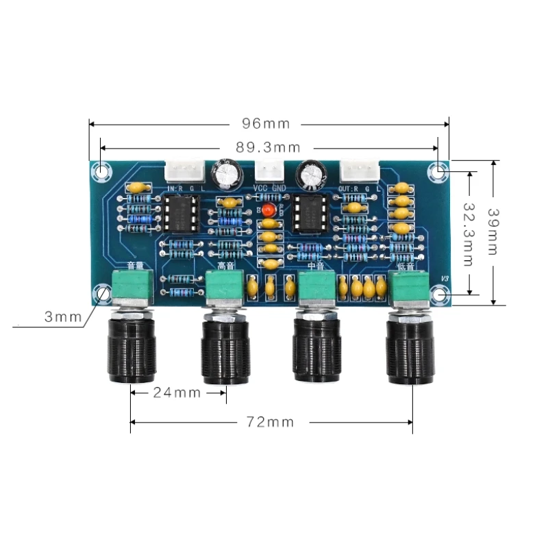 AC 12V NE5532 Tone плата предусилителя Pre amp с регулировкой громкости высоких басов