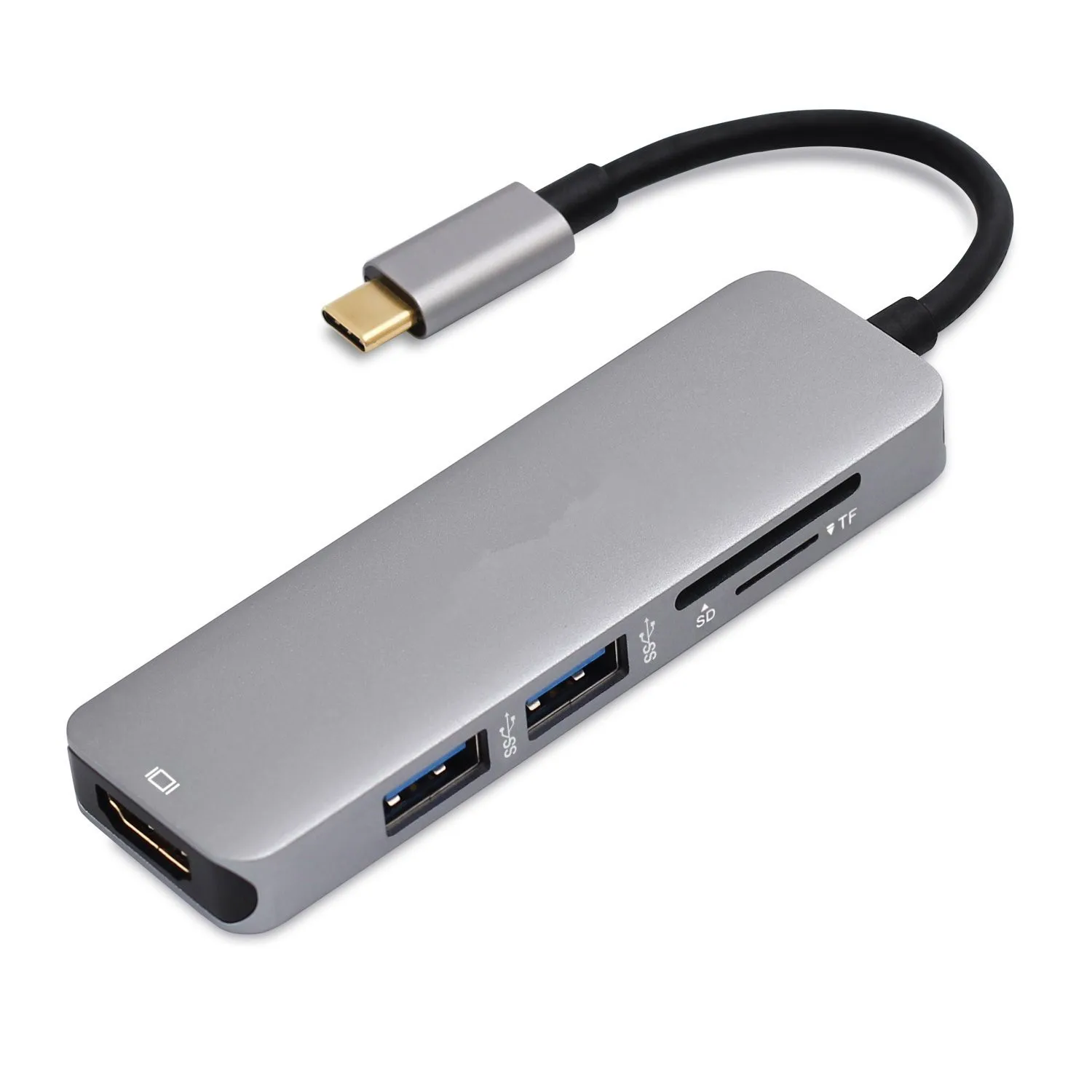 USB 3. 0 Type-C Hub к HDMI-совместимый адаптер 4K Thunderbolt 3 C TF SD Reader слот PD для MacBook Pro/Air/Huawei Mate |